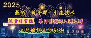 最新“跨年群”引流，流量非常猛，单日引流两人满人群，立马操作立马见效【揭秘】-氚客吧