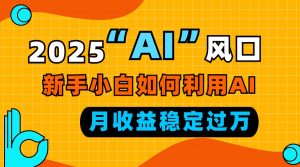 2025“ AI ”风口，新手小白如何利用ai，每月收益稳定过万-氚客吧
