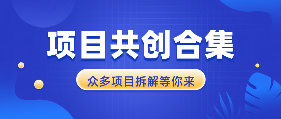 项目共创合集，从0-1全过程拆解，让你迅速找到适合自已的项目-氚客吧