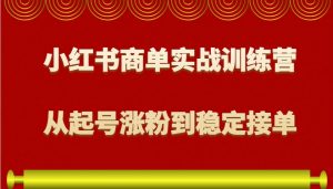 小红书商单实战训练营，从0到1教你如何变现，从起号涨粉到稳定接单，适合新手-氚客吧