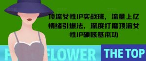 顶流女性IP实战班，流量上亿情绪引爆法，深度打磨顶流女性IP硬核基本功-氚客吧