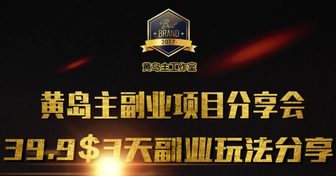 黄岛主副业分享会1期：3天3个副业玩法，速度上车-氚客吧