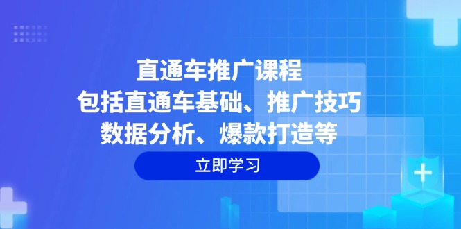 直通车推广课程：包括直通车基础、推广技巧、数据分析、爆款打造等-氚客吧