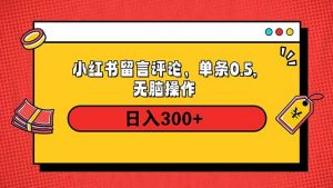 小红书评论单条0.5元，日入300＋，无上限，详细操作流程-氚客吧