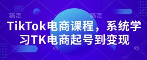 TikTok电商课程，​系统学习TK电商起号到变现-氚客吧