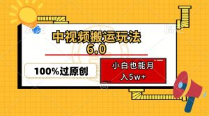中视频搬运玩法6.0，利用软件双重去重，100%过原创，小白也能月入5w+-氚客吧