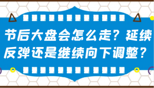 某公众号付费文章：节后大盘会怎么走？延续反弹还是继续向下调整？-氚客吧
