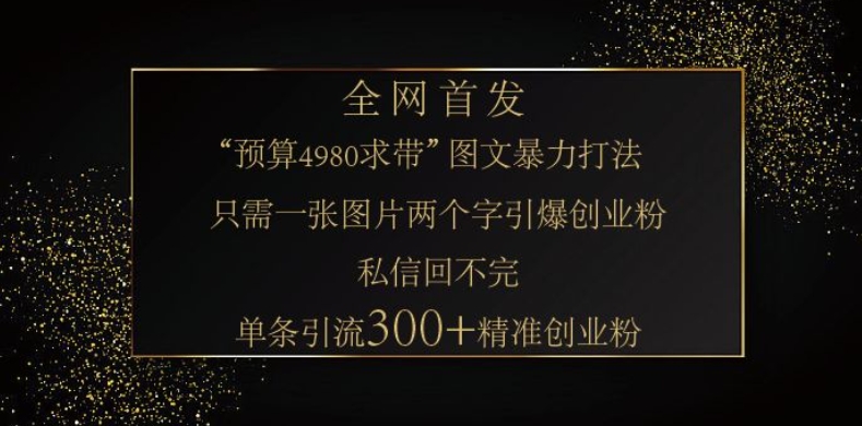小红书神奇图片引流法，只需一张图，就能单条笔记凭借此方法，轻松引流 300 + 精准创业粉-氚客吧
