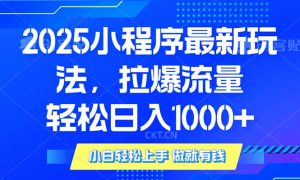 2025年小程序最新玩法，流量直接拉爆，单日稳定变现1000+-氚客吧