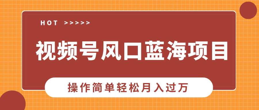 视频号风口蓝海项目，中老年人的流量密码，操作简单轻松月入过万-氚客吧
