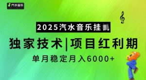 2025汽水音乐挂JI，独家技术，项目红利期，稳定月入5k【揭秘】-氚客吧