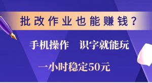 批改作业也能赚钱？0门槛手机项目，识字就能玩！一小时稳定50元！-氚客吧