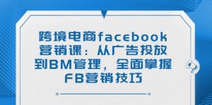 跨境电商facebook营销课：从广告投放到BM管理，全面掌握FB营销技巧-氚客吧