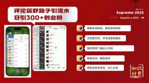 评论区野路子截流创业粉新方法，日被动加300+创业粉，精准引流被动添加...-氚客吧