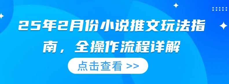 25年2月份小说推文玩法指南，全操作流程详解-氚客吧