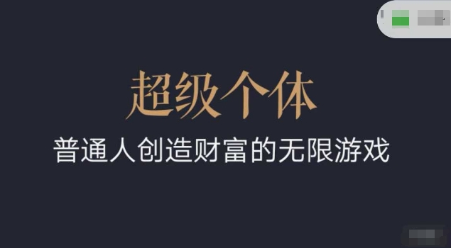 超级个体2024-2025翻盘指南，普通人创造财富的无限游戏-氚客吧