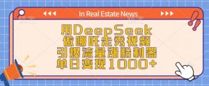 用DeepSeek做哪吒走秀视频，引爆流量涨粉利器，单日变现1k-氚客吧