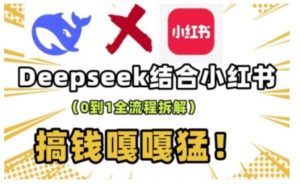 deepseek+小红书打造流量生产线实操课，0到1全流程拆解，搞钱嘎嘎猛-氚客吧