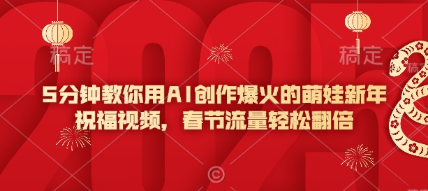 5分钟教你用AI创作爆火的萌娃新年祝福视频，春节流量轻松翻倍-氚客吧