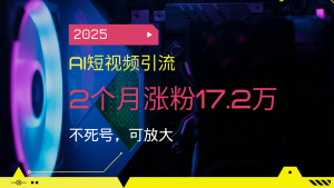 2025AI短视频引流，2个月涨粉17.2万，不死号，可放大-氚客吧