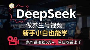 小白用DeepSeek做养生号，一条作品涨粉5万+，单日收益上千-氚客吧