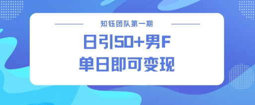 男粉引流新方法不违规，当日即可变现-氚客吧