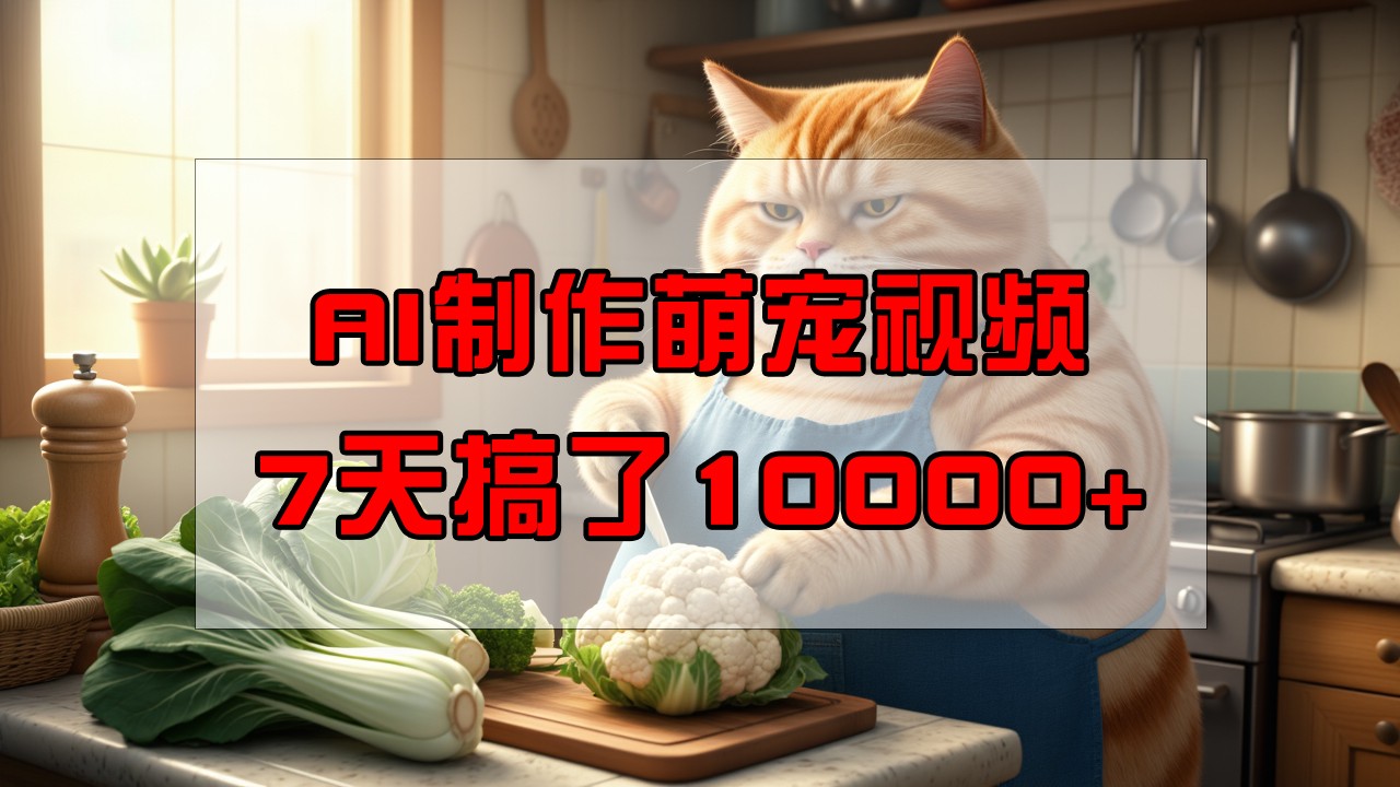 靠AI制作萌宠视频，7天搞了1万+，操作简单门槛低，有手机就行-氚客吧