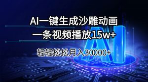 AI一键生成沙雕动画一条视频播放15Wt轻轻松松月入30000+-氚客吧
