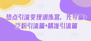 热点引流变现训练营，先导篇+泛粉引流篇+精准引流篇-氚客吧