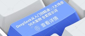 DeepSeek从入门到精通：7大场景 50大案例 全套提示词【文档】-氚客吧