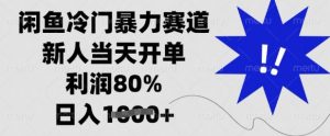 闲鱼冷门暴力赛道，新人当天开单，利润80%，日入多张【揭秘】-氚客吧