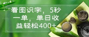 看图识字，5秒一单，单日收益轻松400+-氚客吧