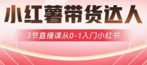 小红薯达人带货启航计划，3节直播课从0-1入门小红书-氚客吧