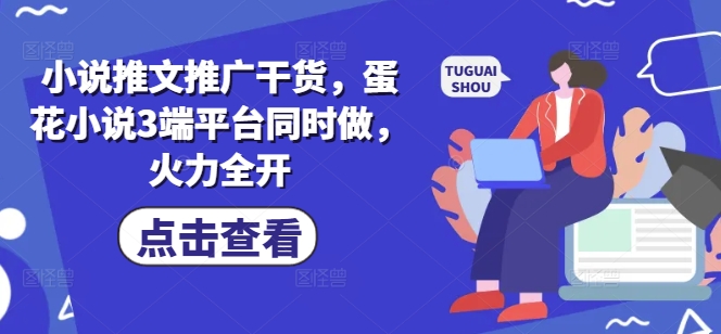 小说推文推广干货，蛋花小说3端平台同时做，火力全开-氚客吧