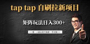 taptap拉新自刷项目，一个新用户14元，矩阵玩法日入300+-氚客吧