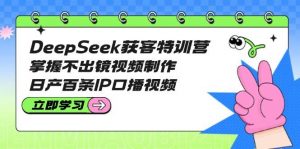DeepSeek获客特训营：掌握不出镜视频制作，日产百条IP口播视频-氚客吧