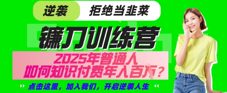 【网创项目终点站-镰刀训练营超级IP合伙人】25年普通人如何通过“知识付费”年入百个-仅此一版【揭秘】-氚客吧