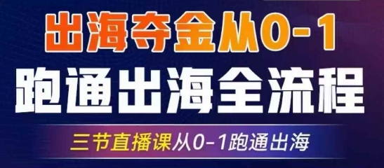2025出海夺金从0-1跑通出海全流程，三节直播课从0-1跑通出海，教你用AI跑通全流程-氚客吧
