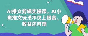 AI推文剪辑实操课，AI小说推文玩法不仅上限高，收益还可观-氚客吧