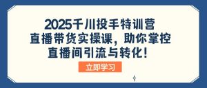 2025千川投手特训营：直播带货实操课，助你掌控直播间引流与转化！-氚客吧