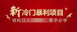 项目名称：每天一小时，轻松到手1000，冷门赚钱项目！-氚客吧