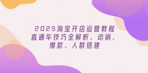 2025淘宝开店运营教程更新，直通车技巧全解析，动销、爆款、人群搭建-氚客吧