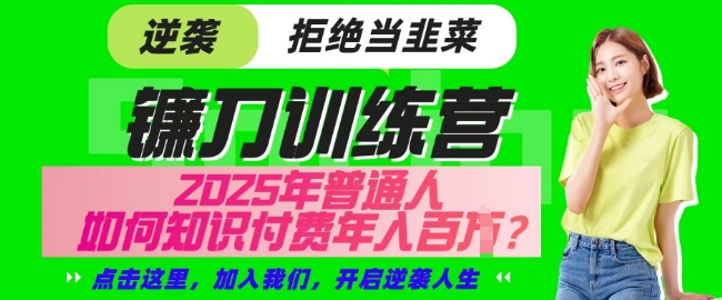 【网创项目终点站-镰刀训练营超级IP合伙人】25年普通人如何通过知识付费实现逆袭【揭秘】-氚客吧