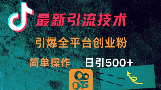 最新引流方法，引爆全平台的一个创业粉，简单操作日引300+-氚客吧
