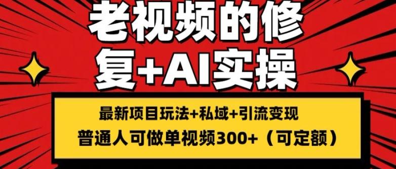 修复老视频的玩法，搬砖+引流的变现(可持久)，单条收益300+【揭秘】-氚客吧