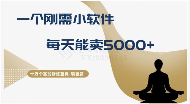 十万个富翁修炼宝典之17.一个刚需小软件，每天能卖5000+-氚客吧