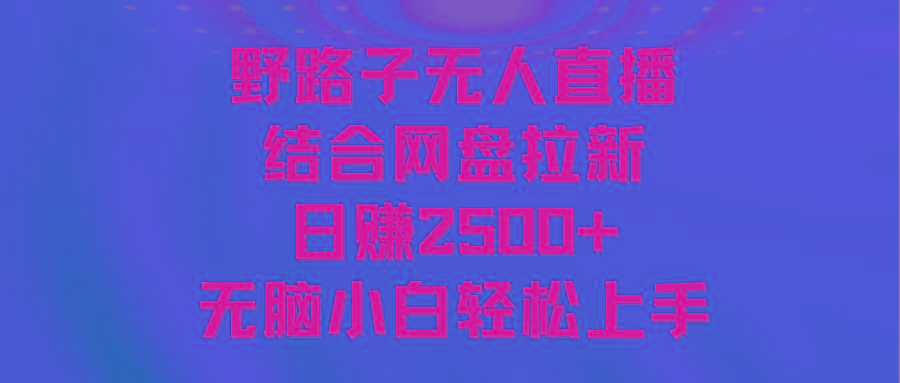 无人直播野路子结合网盘拉新，日赚2500+多平台变现，小白无脑轻松上手操作-氚客吧