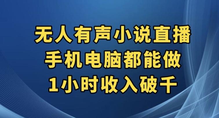 抖音无人有声小说直播，手机电脑都能做，1小时收入破千【揭秘】-氚客吧