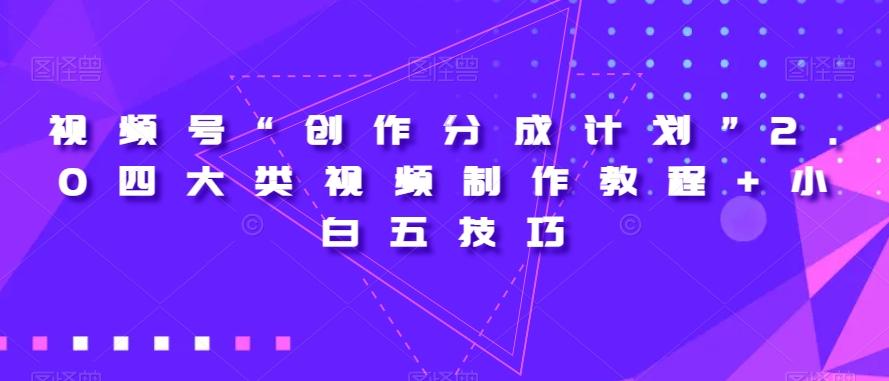 视频号“创作分成计划”2.0四大类视频制作教程+小白五技巧【揭秘】-氚客吧