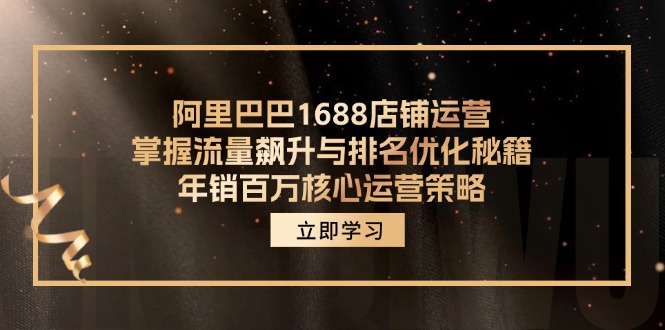 阿里巴巴1688店铺运营，掌握流量飙升与排名优化秘籍 年销百万核心运营策略-氚客吧